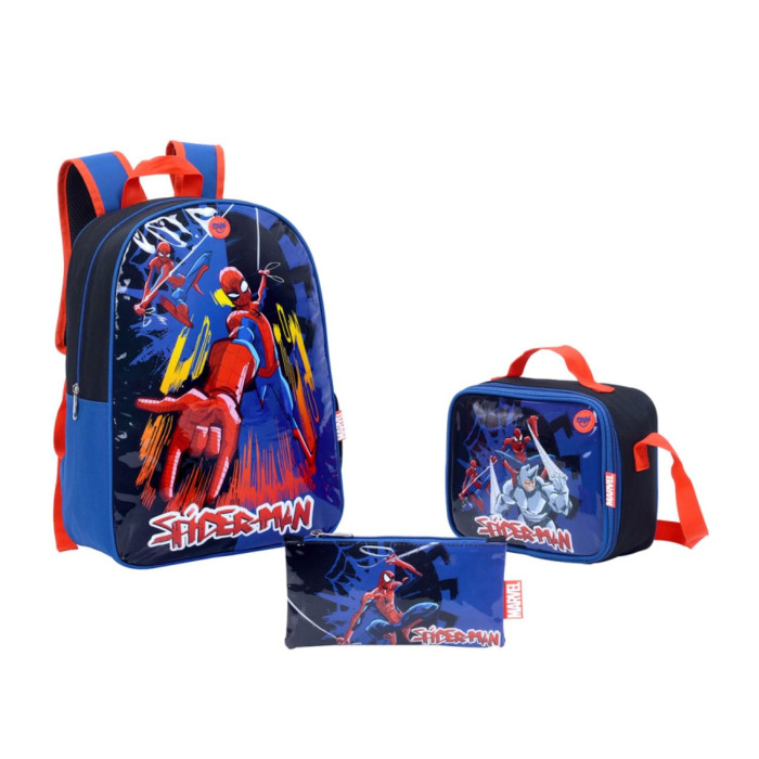 COMBO MORRAL+LONCHERA+ESTUCHE SPIDER MAN AWERSOME