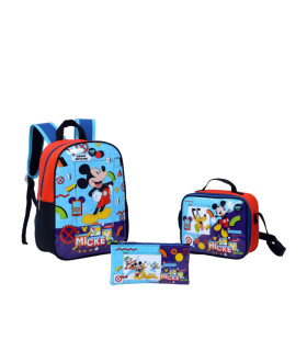 COMBO MOCHILA+MORRAL+LONCHERA+ESTUCHE MICKEY M