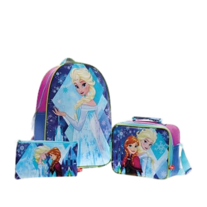 COMBO MORRAL+LONCHERA+CARTUCHERA FROZEN