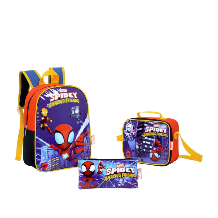 COMBO MOCHILA/MORRAL+LONCH+ESTUCH SPIDEY