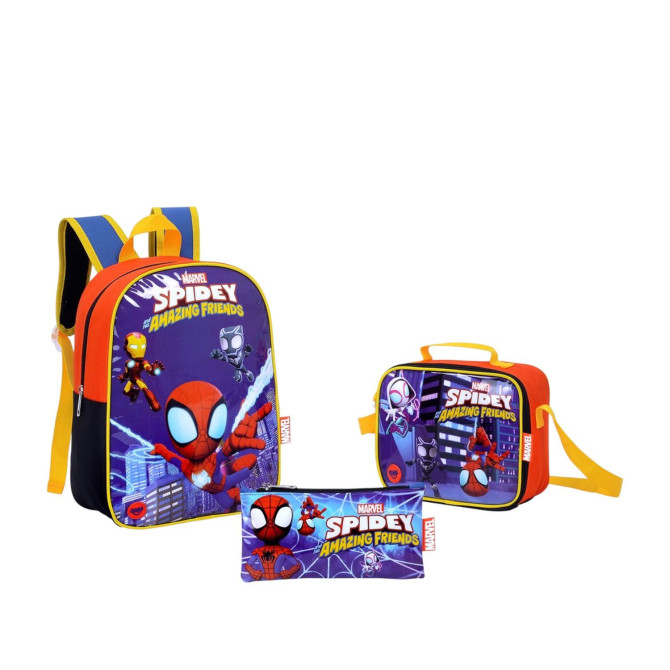COMBO MOCHILA/MORRAL+LONCH+ESTUCH SPIDEY